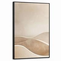 LEINWAND Bilder mit Rahmen - Beige - Natur - Abstrakt - Modern - 60x90 - Beige, Textil (60/90cm) - MuchoWow