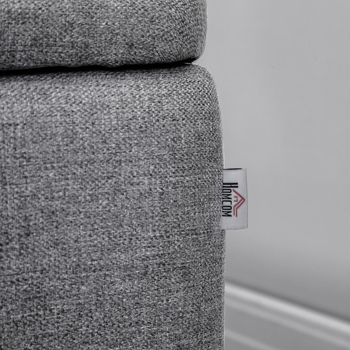 TRUHENBANK mit Stauraum, Leinenoptik für Wohnzimmer, 101x38,5x44,5 cm - Grau, Kunststoff (38.5/44.5/101cm) - HOMCOM