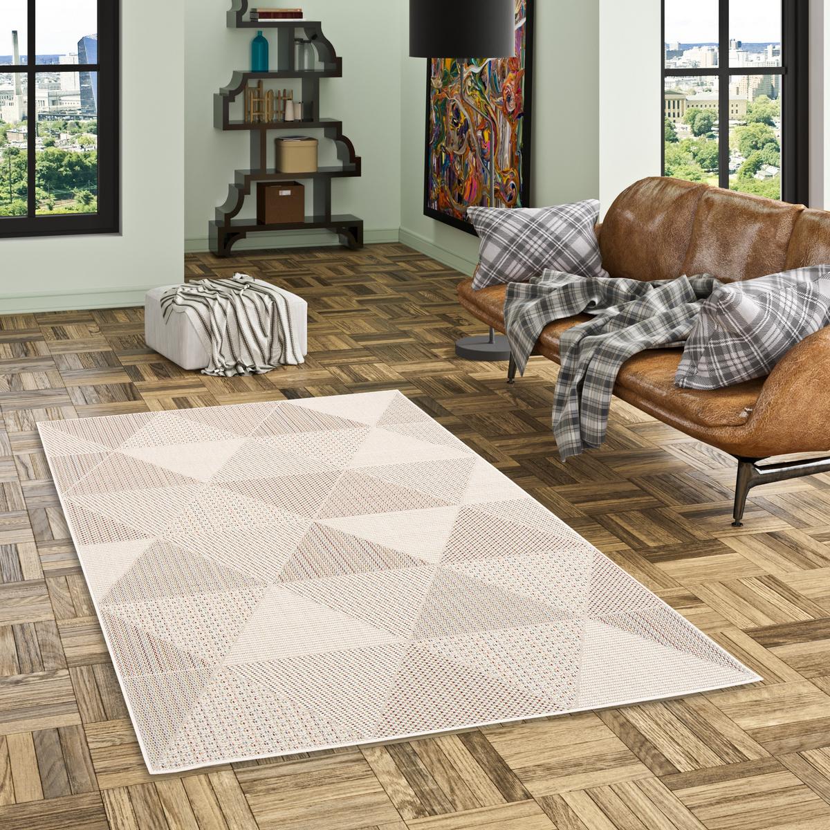 IN & OUTDOOR TEPPICH FLACHGEWEBE CAMPUS RAUTEN - Beige, Textil (160/230cm) - Pergamon