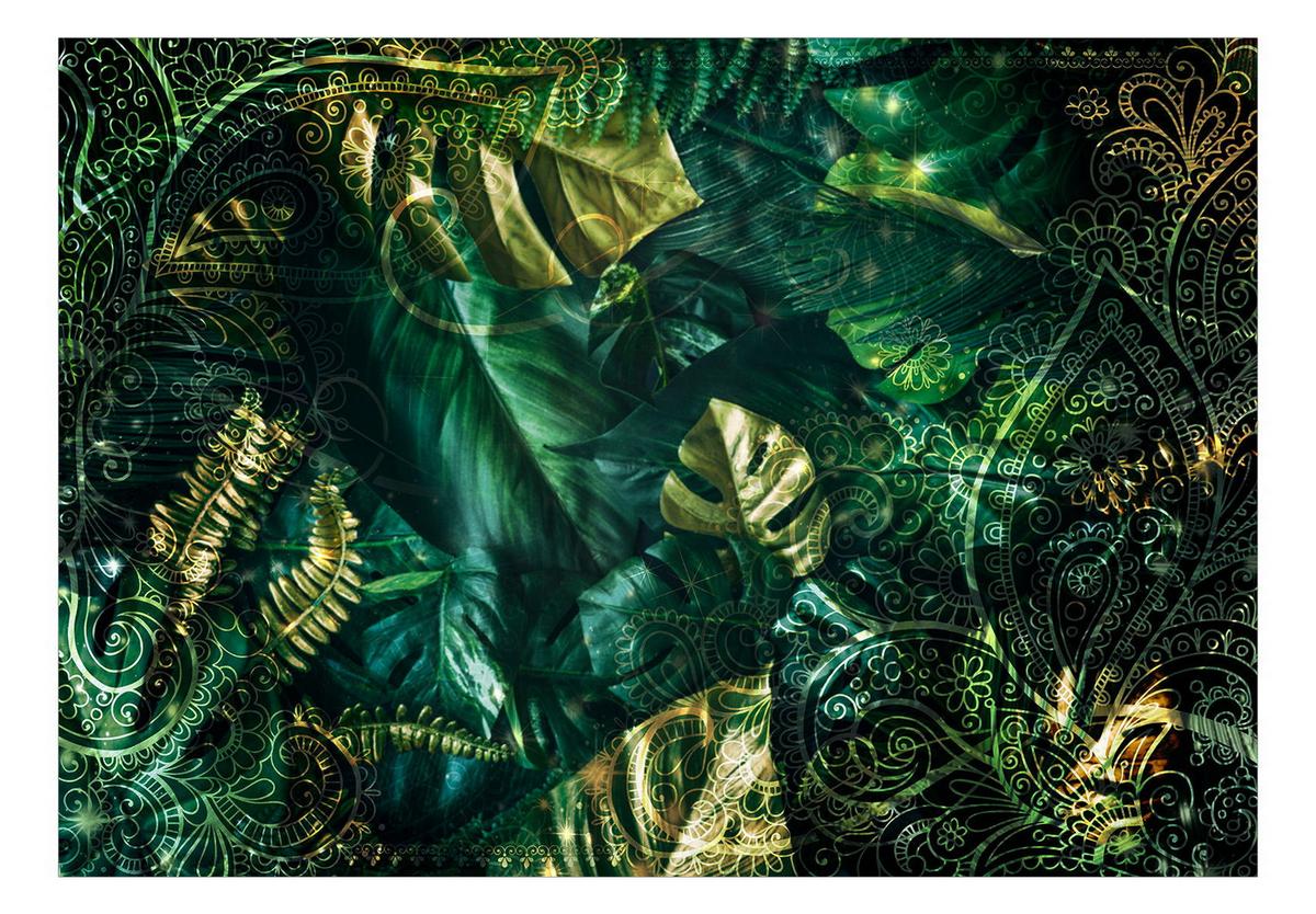 SELBSTKLEBENDE FOTOTAPETE 294/210 cm - Goldfarben/Grün, Kunststoff/Textil (294/1cm) - KUNSTLOFT
