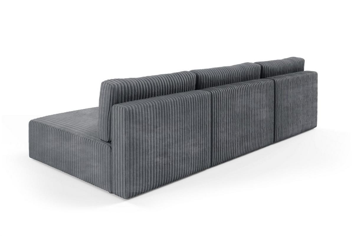 WOHNLANDSCHAFT Natalia - Grau, Holzwerkstoff/Textil (304/85/149cm) - Fun Möbel