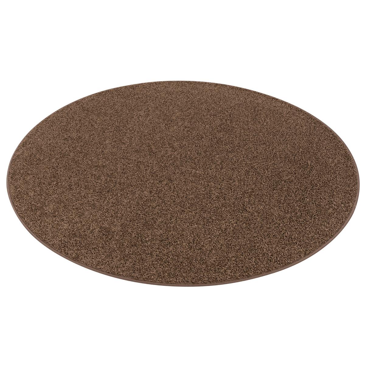 HOCHFLOR VELOURS TEPPICH COTTAGE RUND - Mokka, Textil (160/160cm) - Snapstyle