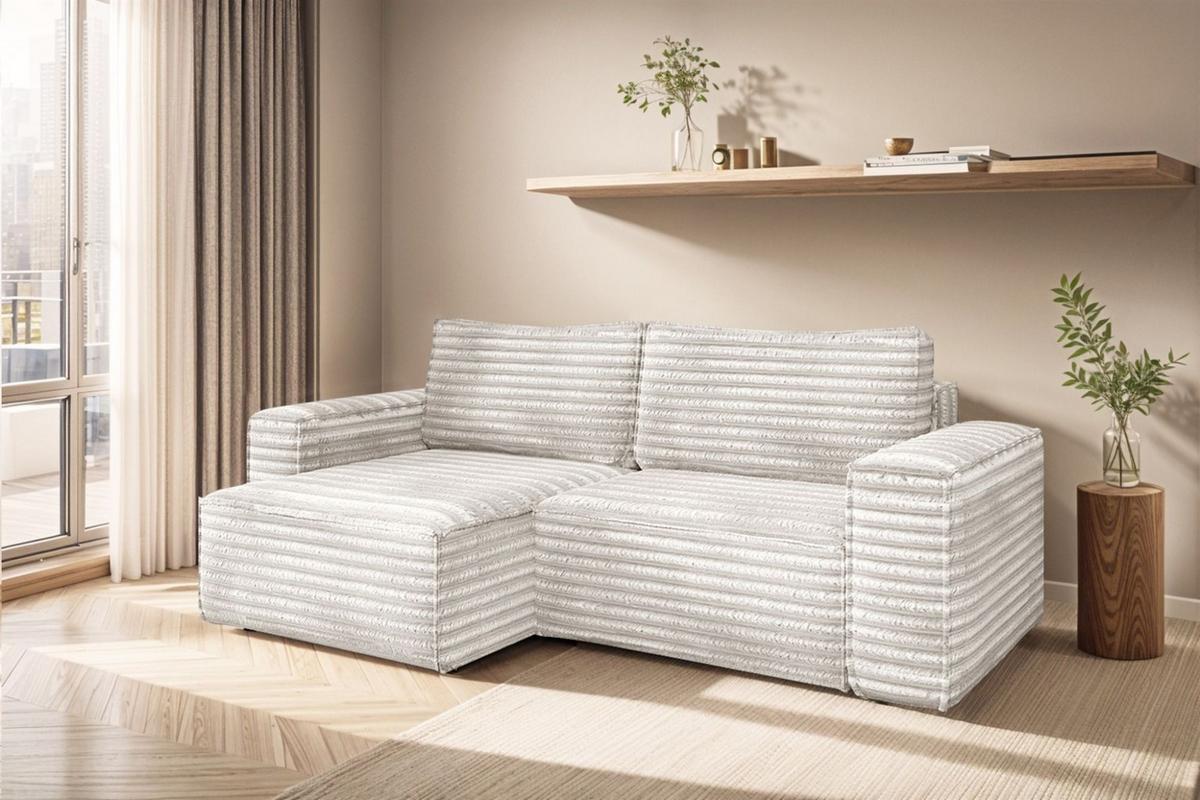 ECKSOFA Schlafsofa Madlen - Weiß, Holzwerkstoff/Textil (248/140cm) - Fun Möbel