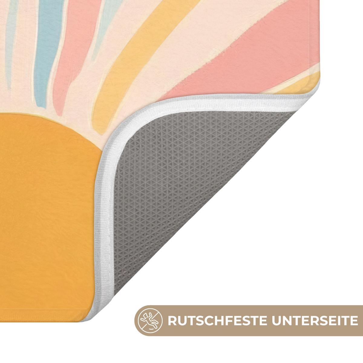 WC-VORLEGER Illustration - Sonne - Pastellfarben WC Teppich 40x60 cm - Pastellblau, Textil (40/1cm) - OnlyWow
