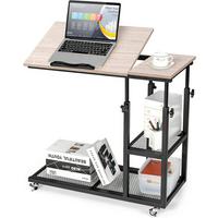BEISTELLTISCH 95cm Holz - Braun, Holz (40/80/95cm) - COSTWAY