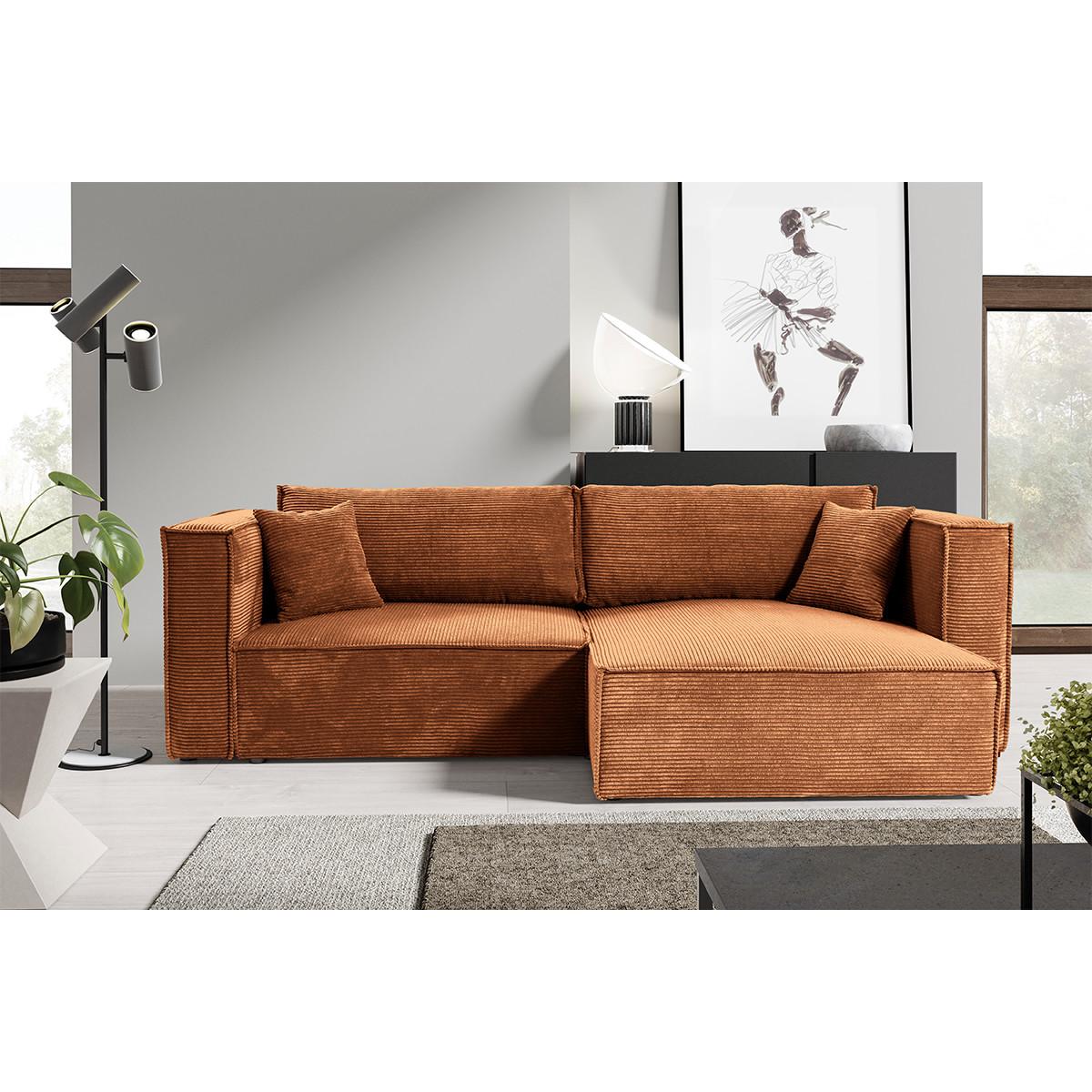 SOFA Jimmy 3 Sitzplätze Terracotta - Orange, Holz (245/77/148cm) - Petits-meubles