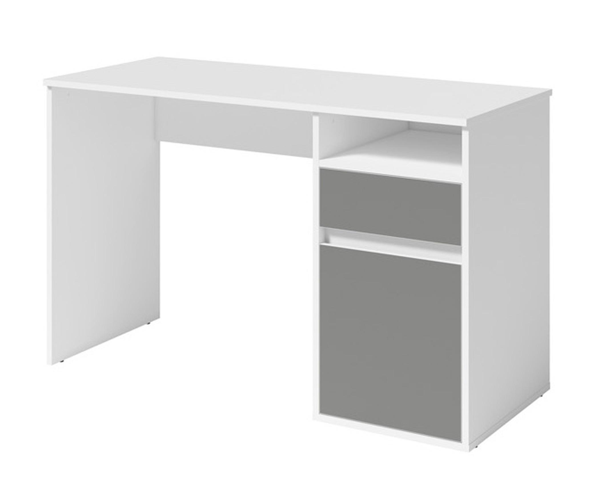 SCHREIBTISCH Weiß, Graphit 120/75,5/53 - Weiß, Holzwerkstoff (90/50/76cm) - RAUMHIRSCH FURNITURE