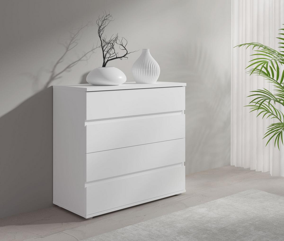 KOMMODE Weiß 91/84/42 - Weiß, Holzwerkstoff (91/84/42cm) - RAUMHIRSCH FURNITURE