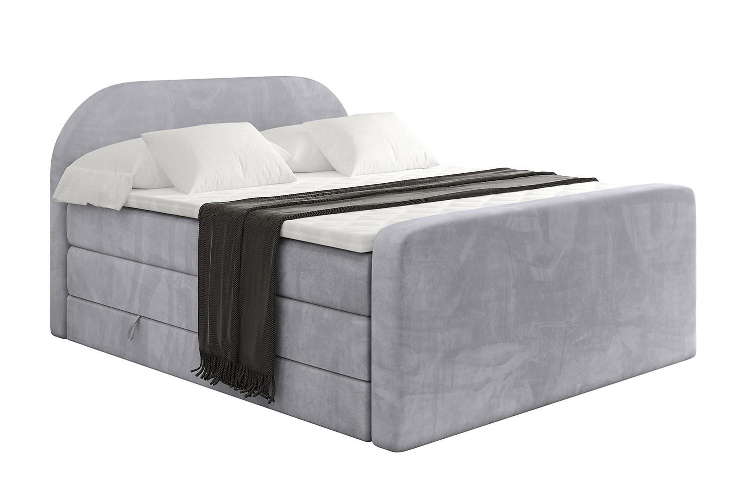 BOXSPRINGBETT mit Matratze und Lattenrost - NOX-Z KING-180x200 - Grau Monolith - Grau, Holzwerkstoff (180/200cm) - ALTDECOR