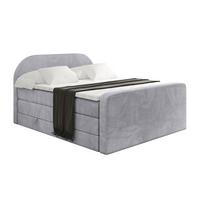 BOXSPRINGBETT mit Matratze und Lattenrost - NOX-Z KING-200x200 - Grau Monolith - Grau, Holzwerkstoff (200/200cm) - ALTDECOR