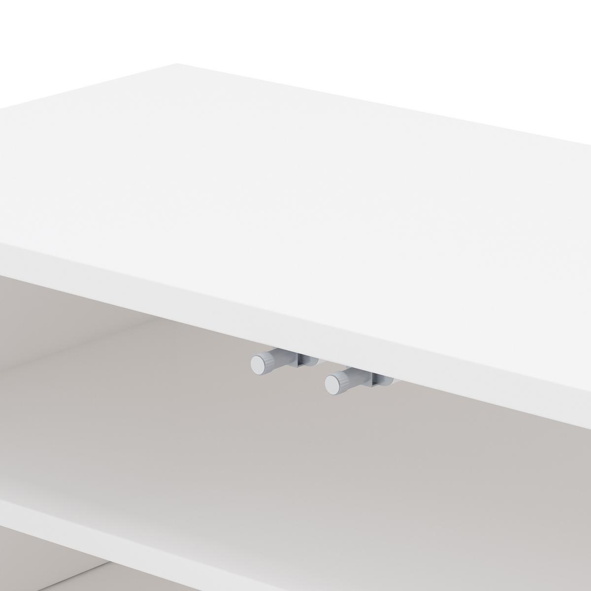 TV-LOWBOARD in Mattweiß mit 3D-Relief, mit 4 Fächern und Kabelmanagement - Weiß, Holzwerkstoff (180/52/40cm) - Urban Meuble