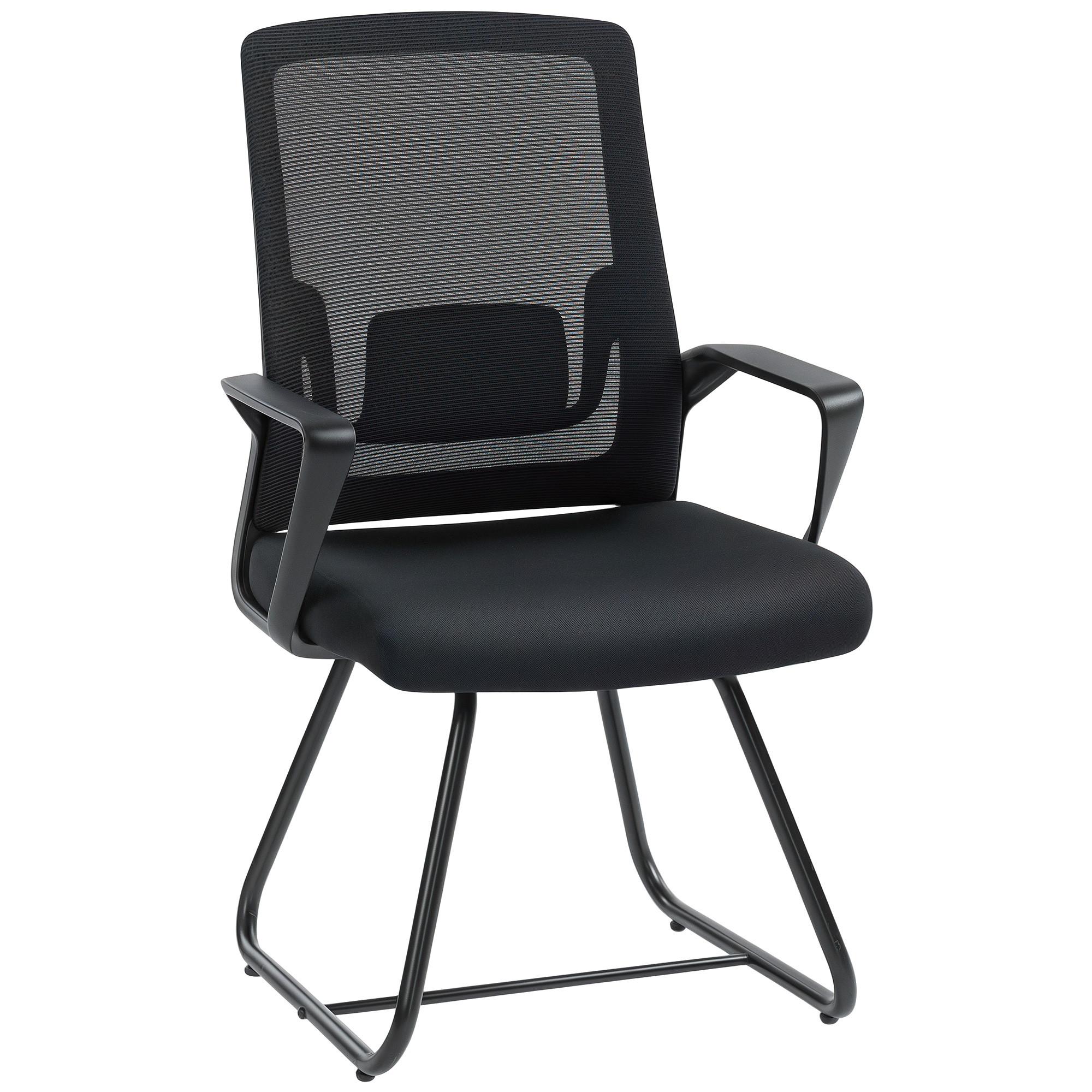 BESUCHERSTUHL Netzstoff Schwarz - Schwarz, Kunststoff/Textil (56/97/57cm) - HOMCOM