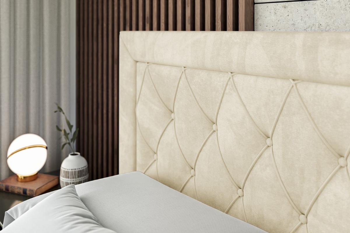 BOXBETT mit H4-Matratze und Lattenrost - NOEL - 140x200 Beige - Beige, Holzwerkstoff (140/200cm) - ALTDECOR