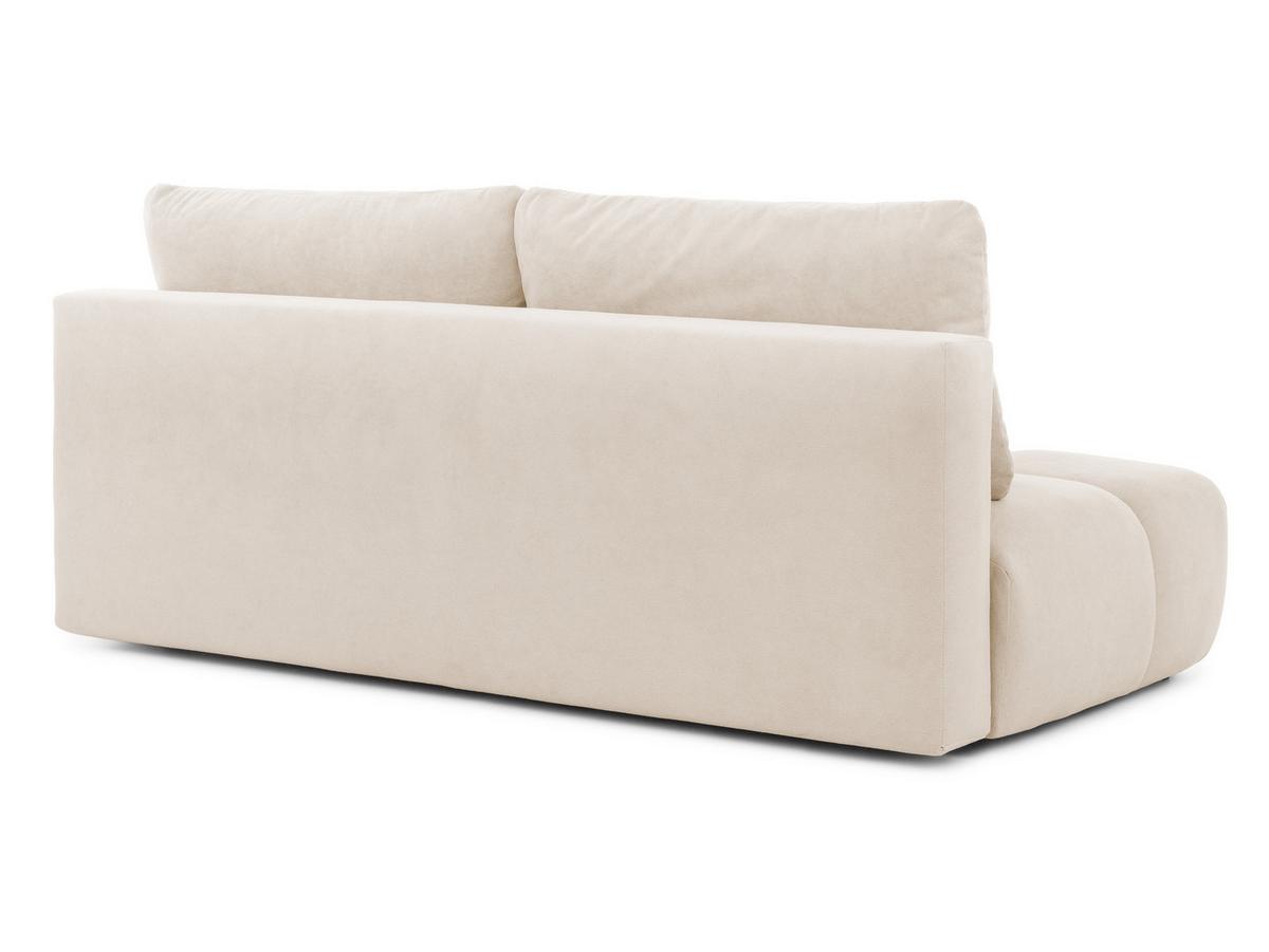 SCHLAFSOFA Belluno aus hochwertigem Beige Plüschstoff mit Bettkasten und tiefen Steppungen in Bubble-Optik - Beige/Schwarz, Holz/Kunststoff (205/87/105cm) - S-Style