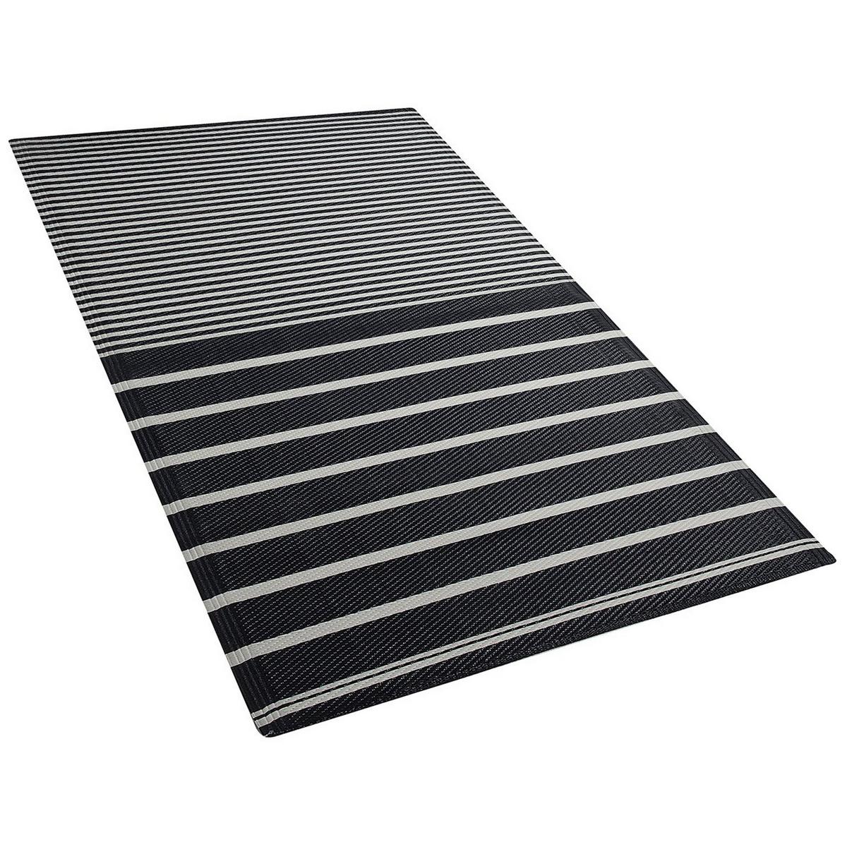 OUTDOOR-TEPPICH Haldia 180/90 cm - Schwarz, Kunststoff (90/180cm) - Beliani