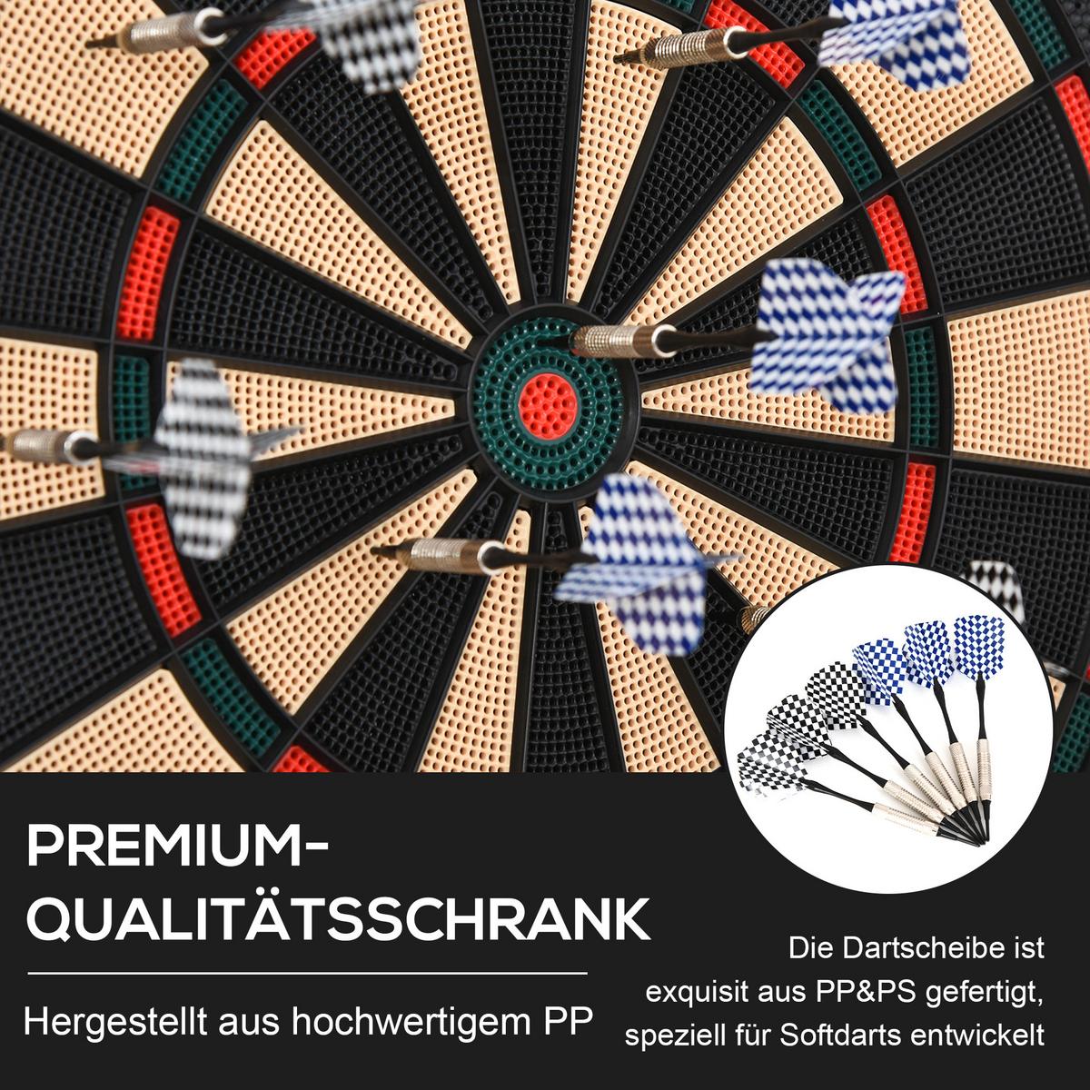 ELEKTRONISCHE Dartscheibe - Schwarz, Kunststoff (39.5/44cm) - HOMCOM