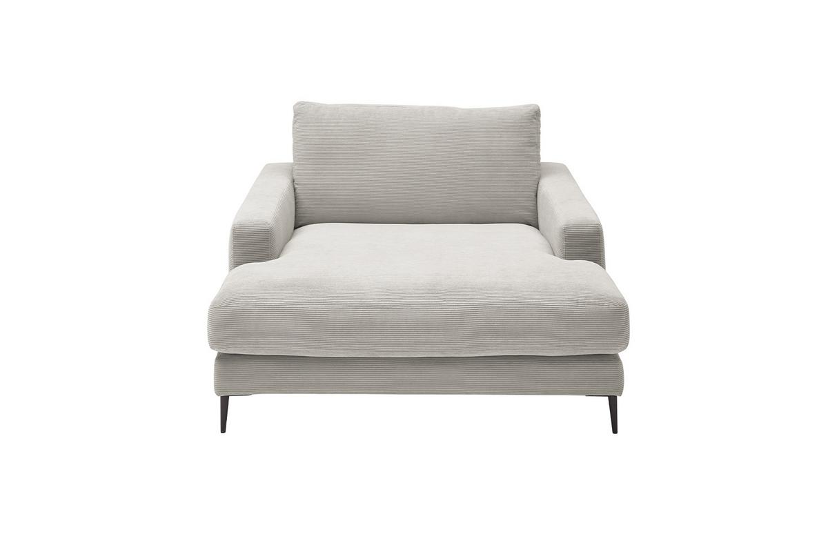 LONGSEAT CARA Silber Cord - Silberfarben/Schwarz, Textil/Metall (132/84/170cm) - KAWOLA