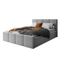 POLSTERBETT AVA 140x200 cm Ascot Toffe, 34 Holzlatten, Kopfteil 91 cm - Grau, Textil (140/200cm) - Lookway