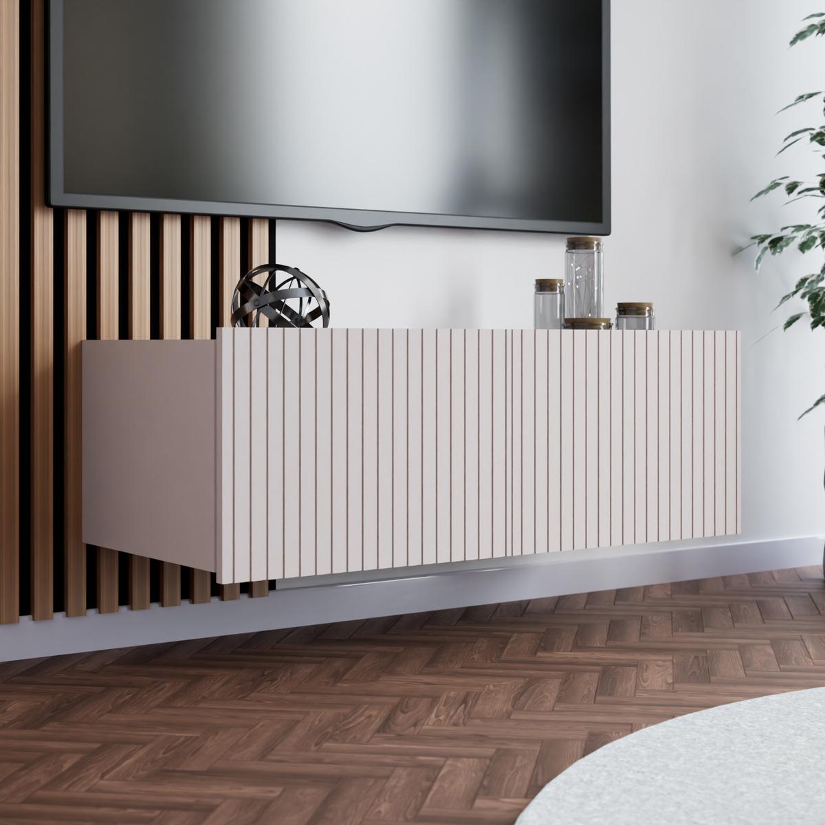 LOWBOARD Kavell mit 2 Türen, 100 cm, stehend/hängend, kaschmir - Kaschmir, Holzwerkstoff (100/37.5/43cm) - Beautysofa