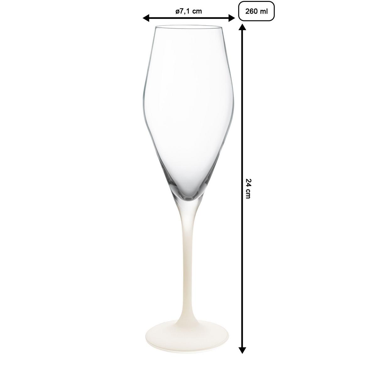 CHAMPAGNERGLÄSER Manufacture Rock weiß-transparent 260 ml 4er Set - Transparent/Weiß, Glas (0.26L) - Villeroy & Boch