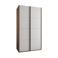 SCHWEBETÜRENSCHRANK 245,5/140/64 2-türig - Schwarz/Weiß, Holz/Metall (140/245/64cm) - Abiks Möbel