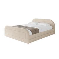 POLSTERBETT mit Bettkasten, Fußteil und Lattenrost, Boxbett ohne Matratze - LERIS-v1-Z 180x200 Beige - Creme, Holzwerkstoff/Textil (180/200cm) - ALTDECOR