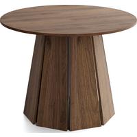 ESSTISCH Lunda rund ausziehbar verlängerbar, Wallnuss Dunkelbraun 120/120/76 cm - Walnussfarben/Schwarz, Holzwerkstoff (120/120/76cm) - WFL GROUP