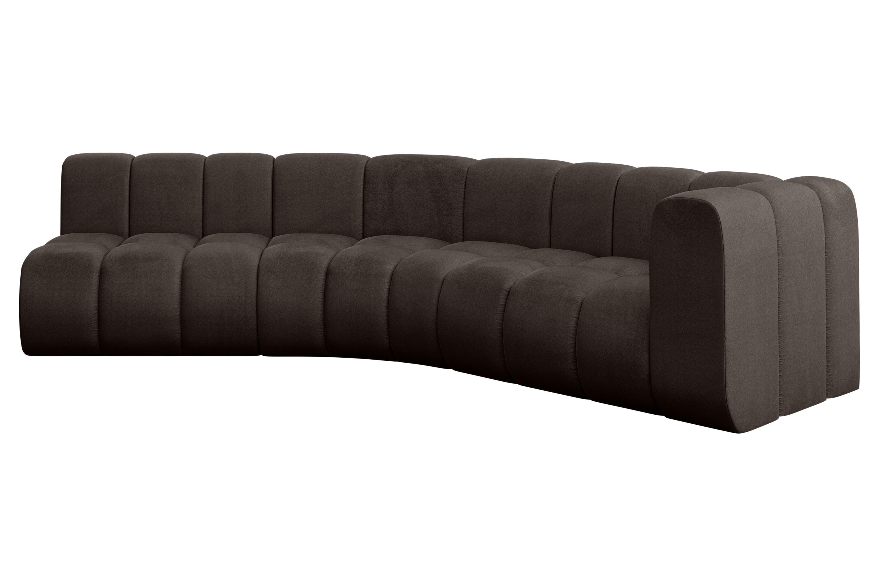 ECKSOFA modulares Sofa Karex-L1 - 308x194x70 cm Braun - Braun, Holzwerkstoff/Textil (308/194cm) - ALTDECOR
