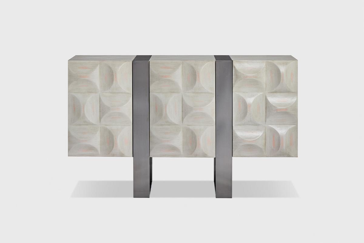 SIDEBOARD MARGO Grau Holz, Metall - Grau, Holzwerkstoff/Metall (140/85/40cm) - KAWOLA