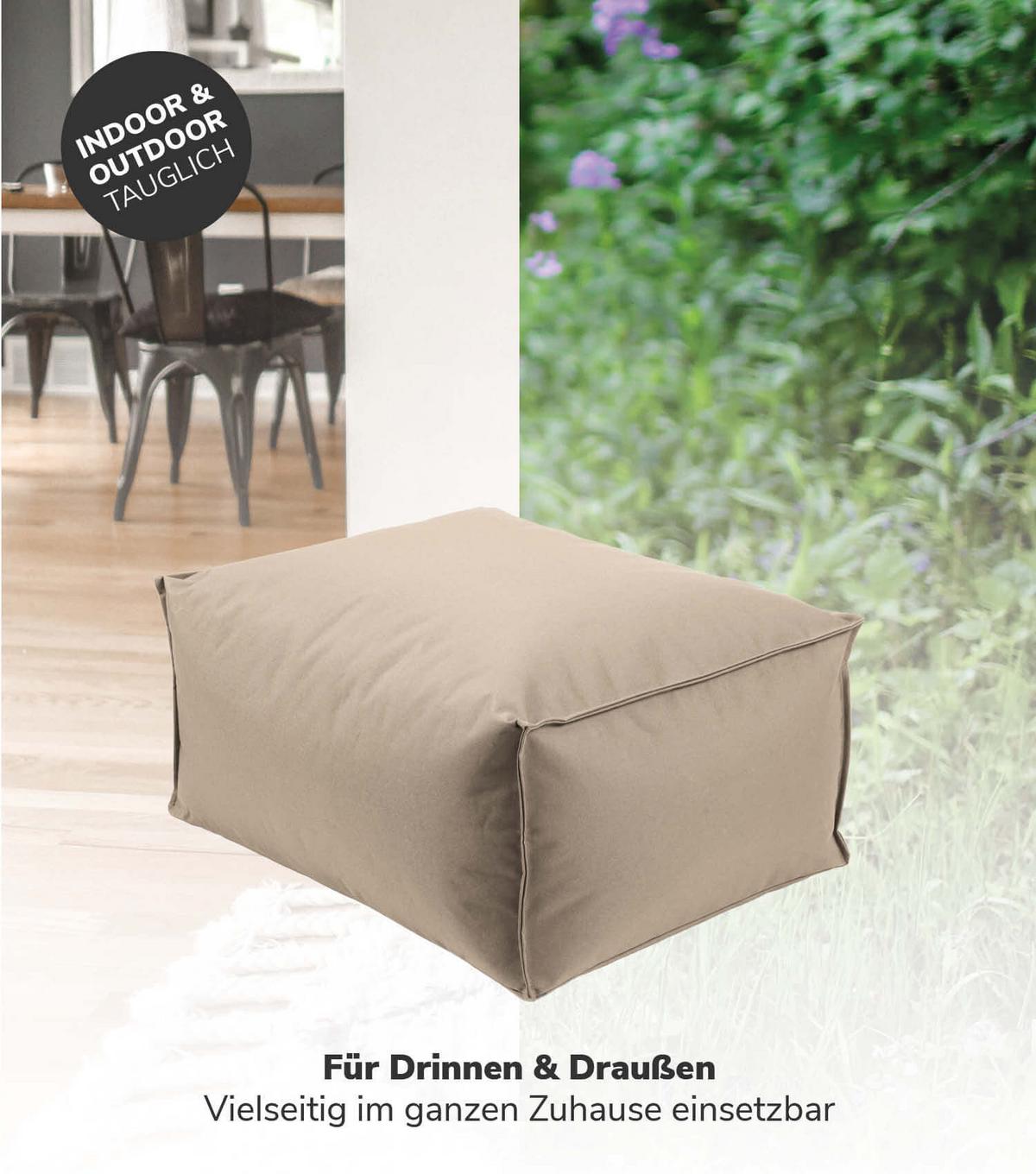 OUTDOOR POUF Der Ruhestifter - Cappuccino, Textil (60/30/50cm) - Mokebo