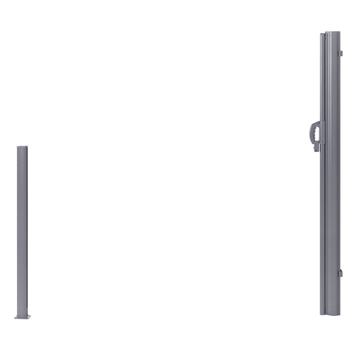 SEITENMARKISE graphitgrau ausziehbar 160/300 cm Dorio - Silberfarben/Graphitfarben, Kunststoff (305/160/9cm) - Beliani