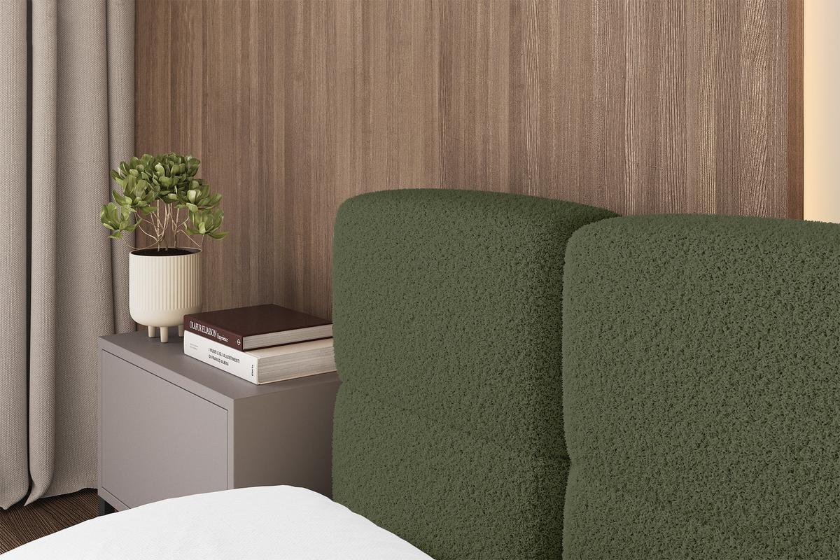 POLSTERBETT mit Bettkasten und Lattenrost, Bett mit Matratze H3/H4, Kopfteil, Boxbett, Doppelbett mit Stauraum - NATA-v1 160x200 Grün - Grün, Holzwerkstoff/Textil (160/200cm) - ALTDECOR