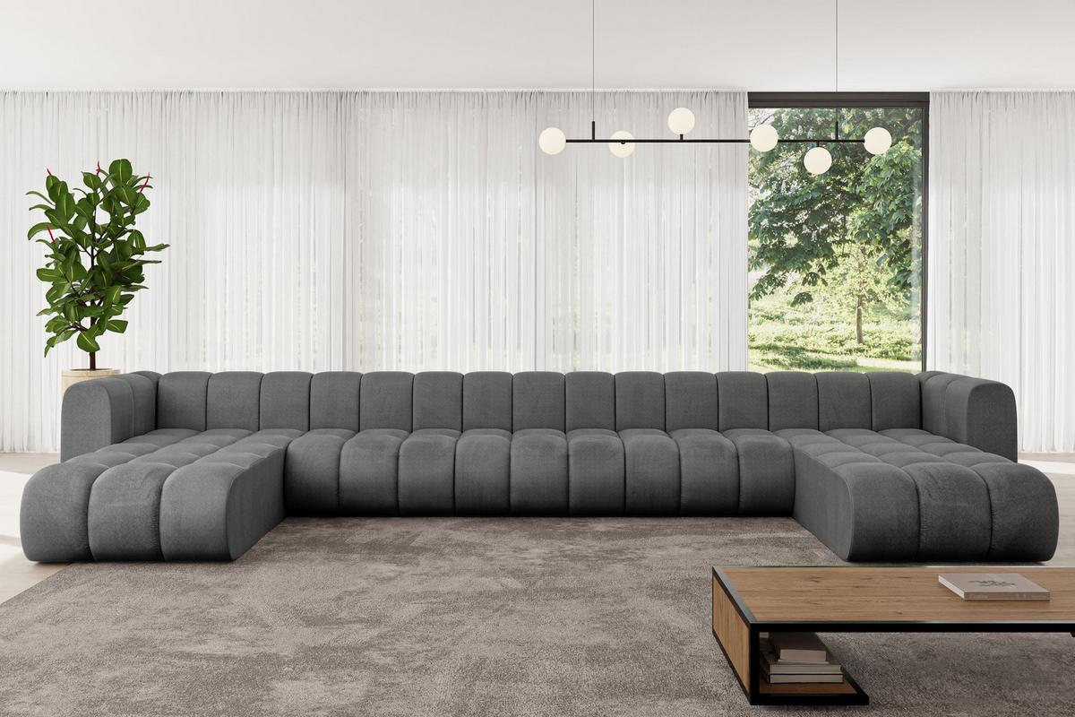 WOHNLANDSCHAFT modulares Sofa Joren-U3 - 501x177x70 cm Dunkelgrau - Dunkelgrau, Holzwerkstoff/Textil (501/70/177cm) - ALTDECOR