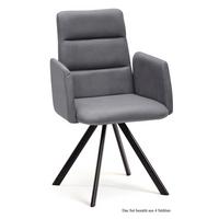 ARMLEHNSTUHL (4er-Set) Deane 52x92x60 Schwarz/Grau - Schwarz/Grau, Kunststoff (60/92/52cm) - 58aufmkessel