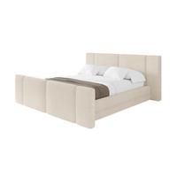 POLSTERBETT mit Bettkasten, Fußteil und Lattenrost, Bett mit Matratze H3/H4 - TEVO-Z 140x200 Beige - Creme, Holzwerkstoff/Textil (140/200cm) - ALTDECOR