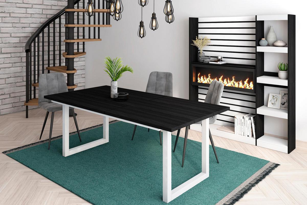 ESSTISCH für 10 Gäste, schwarz, 194/90/75cm - Schwarz, Holzwerkstoff (90/194/75cm) - Skraut Home