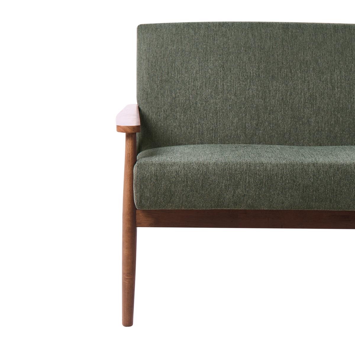 SOFA 2-Sitzer Dunkelbraun/Grün Esrum - Dunkelbraun/Grün, Holz/Textil (111/79/72cm) - Beliani
