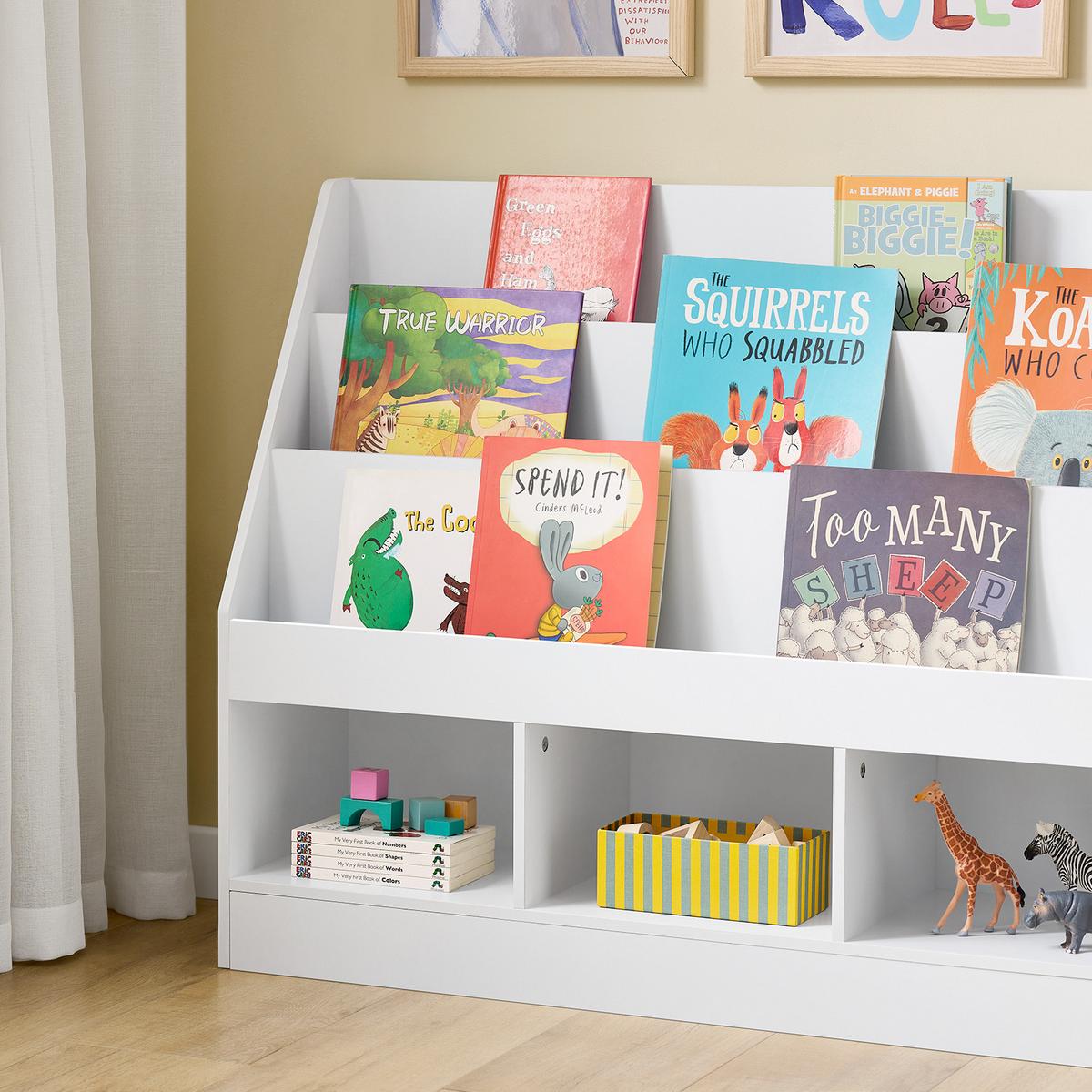 BÜCHERREGAL Kinder Weiß - Weiß, Holzwerkstoff (100/80/30cm) - SoBuy