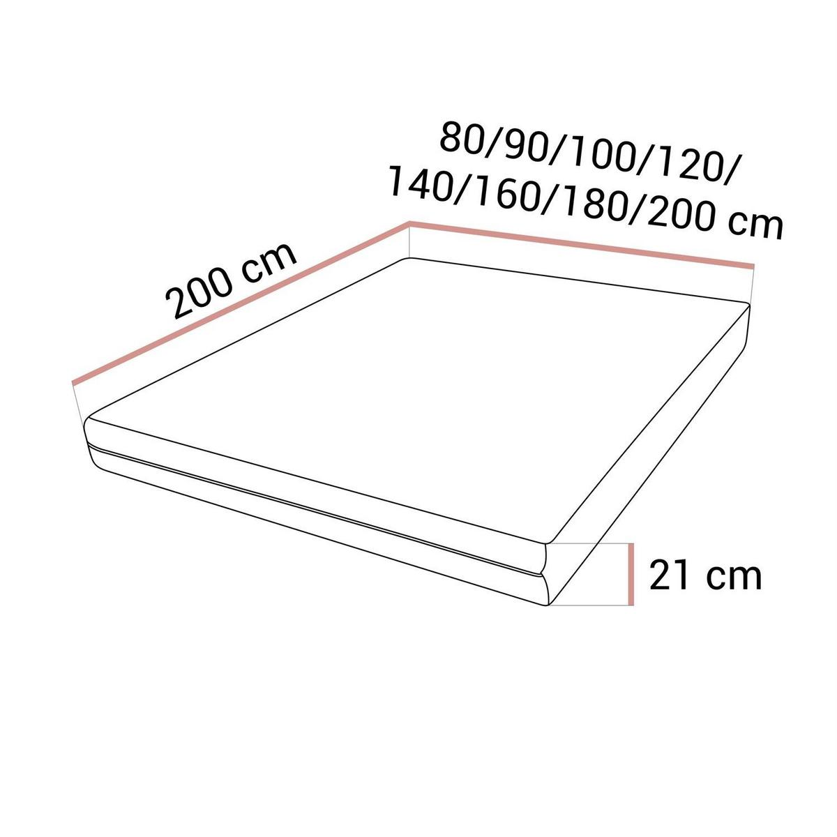 SCHAUMMATRATZE VELVO 100x200 - Weiß, Textil (100/200cm) - Lookway