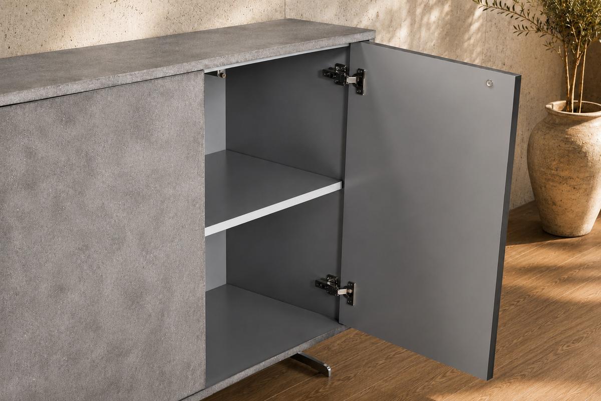 SIDEBOARD GALA Grau Holz - Grau, Holz/Metall (180/85/40cm) - KAWOLA