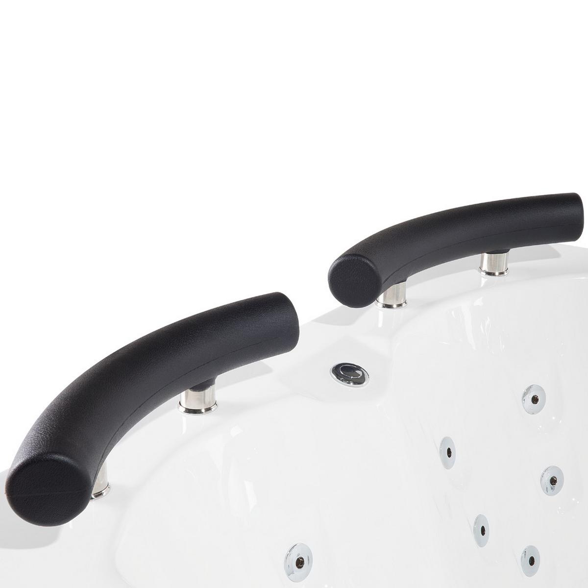 WHIRLPOOL-BADEWANNE mit LED 113x160x63 cm weiß Paradiso - Weiß, Kunststoff (113/63/160cm) - Beliani