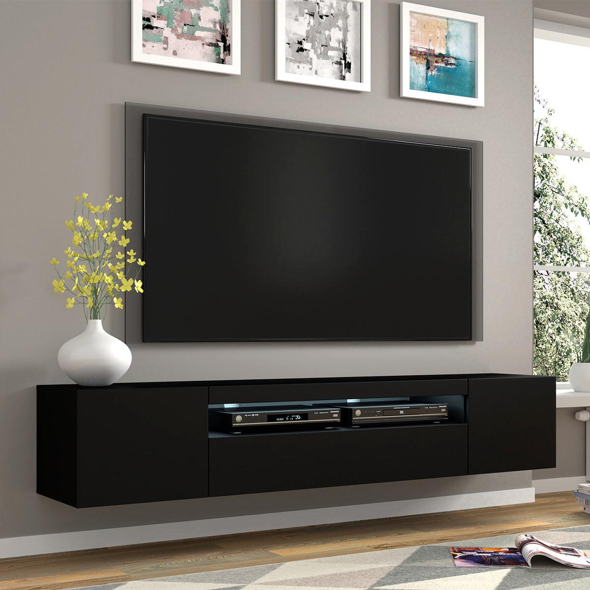 TV-MÖBEL Aurus Schwarz - Schwarz, Holzwerkstoff (200/36/37cm) - Petits-meubles