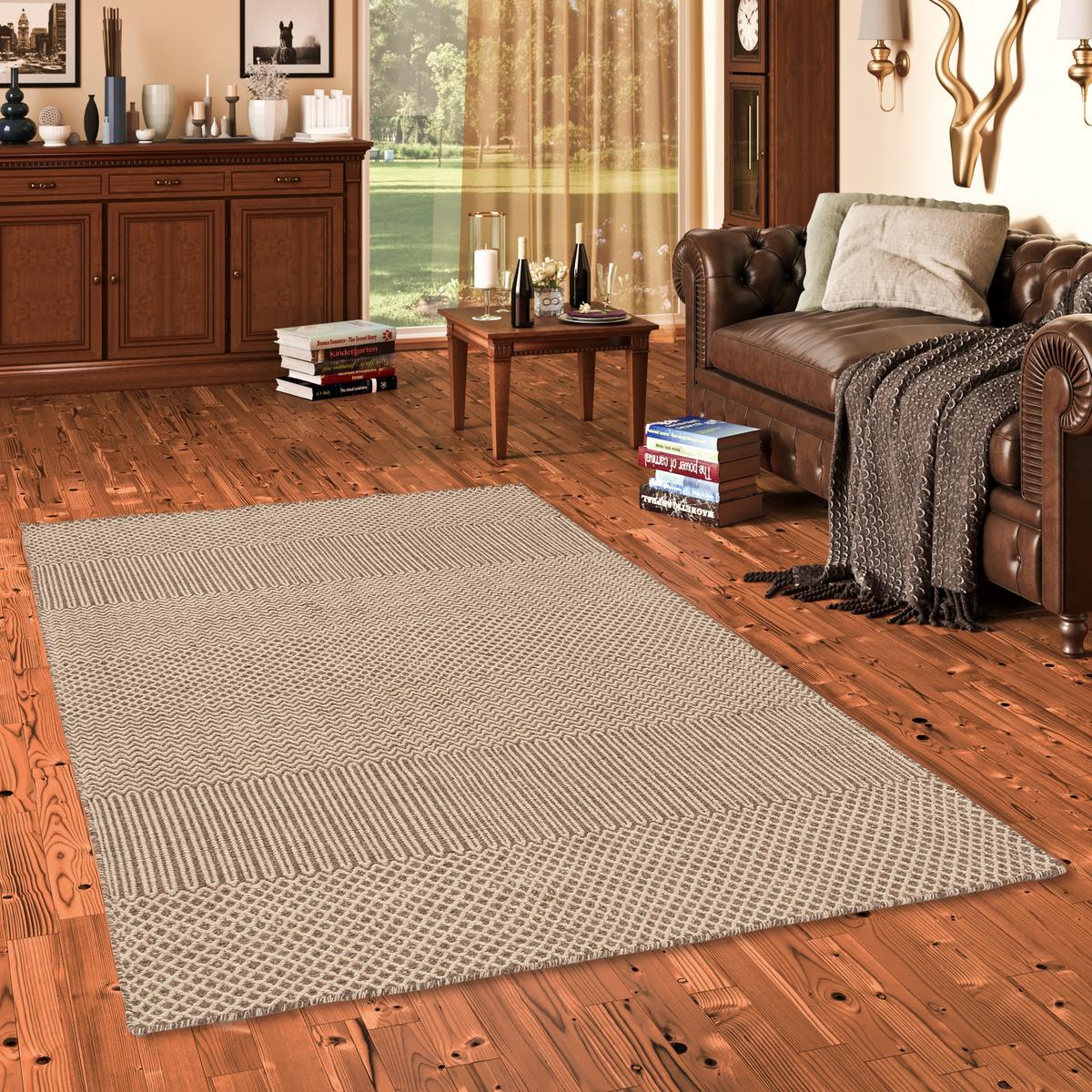 NATUR TEPPICH WOLLE RANA MELIERT - Beige, Textil (70/130cm) - Pergamon