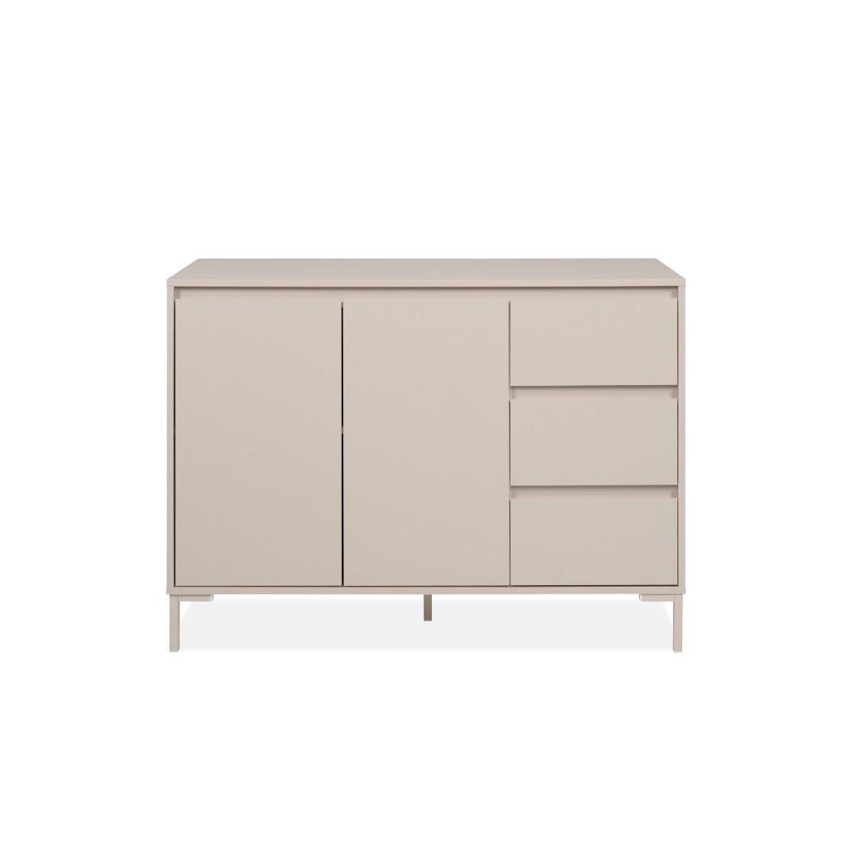 SIDEBOARD 2 Türen und 3 Schubladen, kaschmirfarben 40/87/120 cm - Beige, Holzwerkstoff (40/87/120cm) - Calicosy