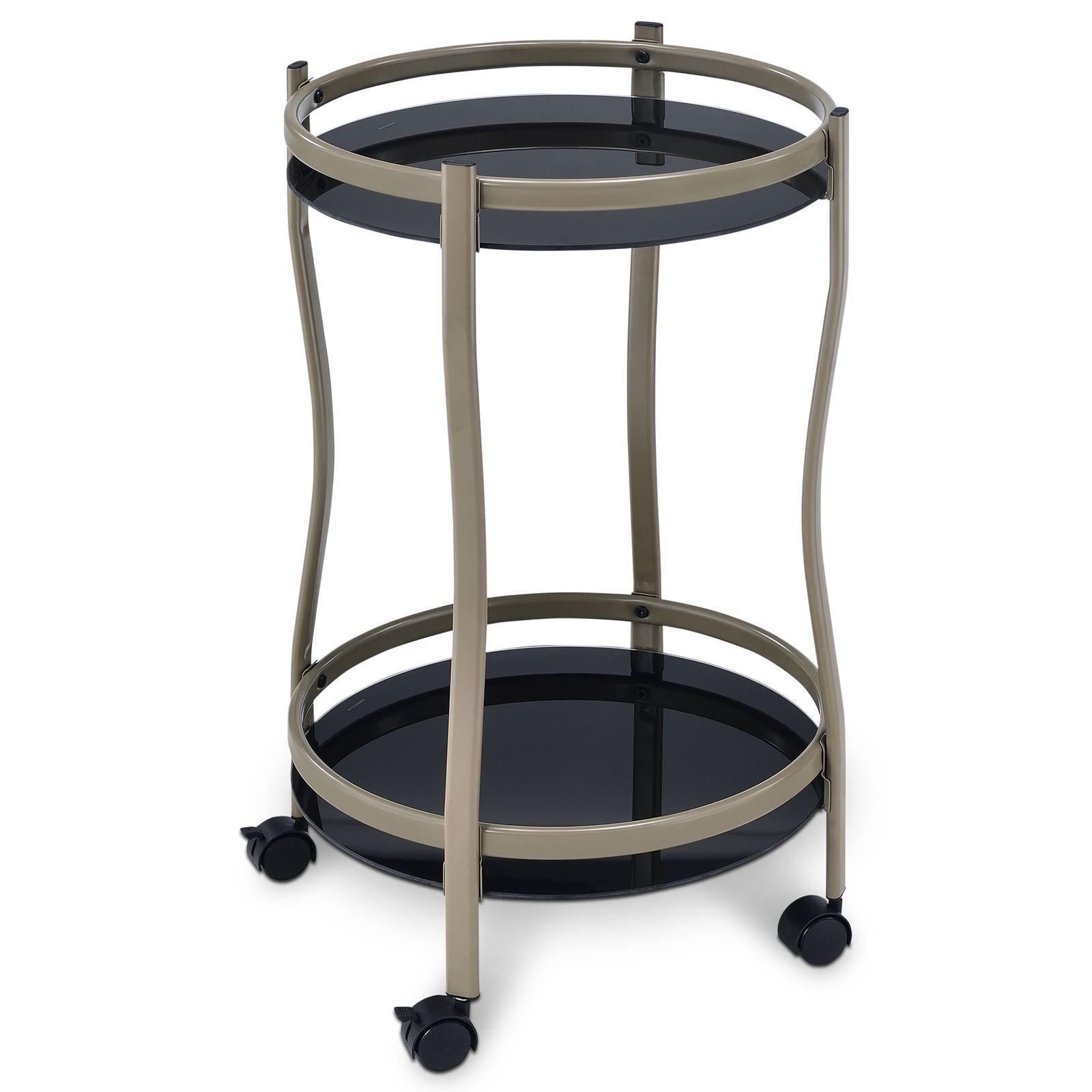 SERVIERWAGEN VEGA champagne/schwarz - Champagner/Schwarz, Glas (45/72/45cm) - IDIMEX