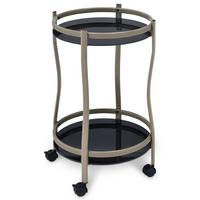 SERVIERWAGEN VEGA champagne/schwarz - Champagner/Schwarz, Glas (45/72/45cm) - IDIMEX