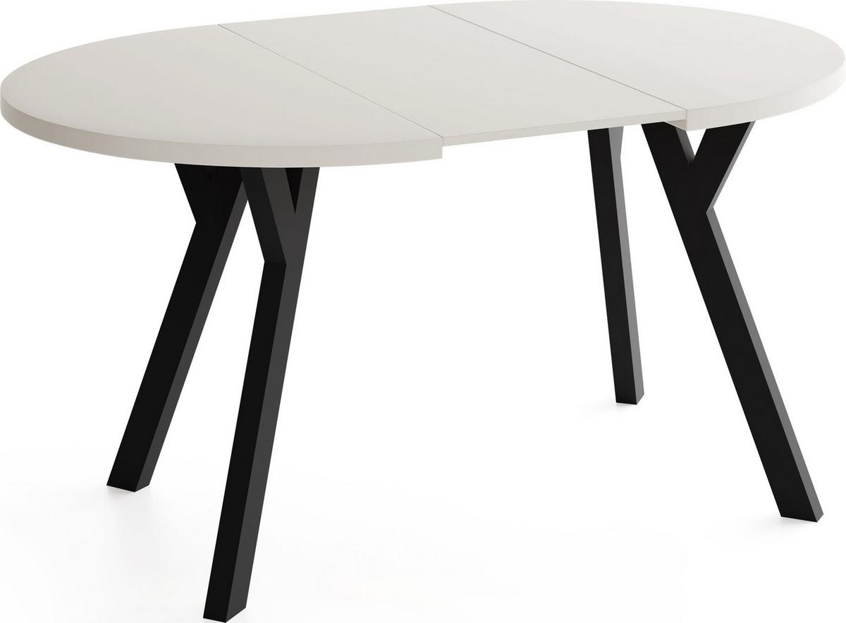 ESSTISCH Vero rund ausziehbar verlängerbar, Kaschmir 80-130/80/77 cm - Kaschmir/Schwarz, Holz/Holzwerkstoff (80/130/77cm) - WFL GROUP