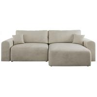 ECKSOFA NELSON Beige Velvet - Beige/Schwarz, Kunststoff/Textil (274/152cm) - MKS
