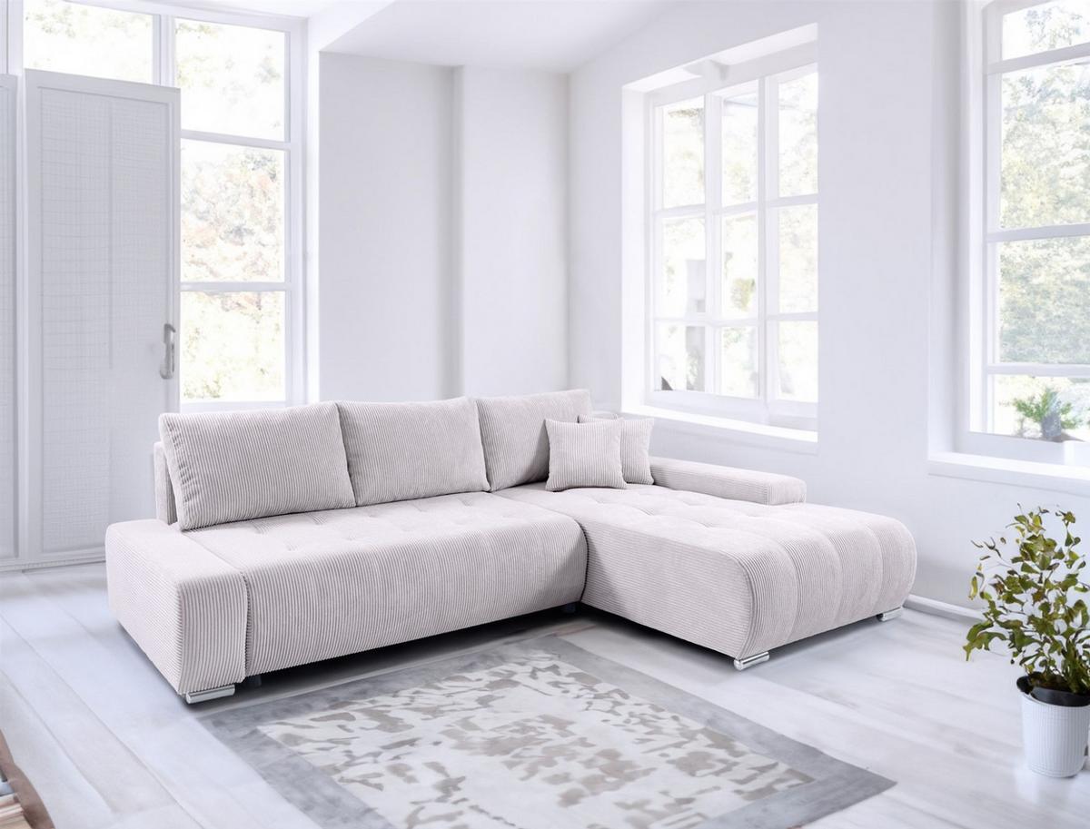 ECKSOFA Vogar In Poso - Weiß, Holzwerkstoff/Textil (265/185cm) - Fun Möbel