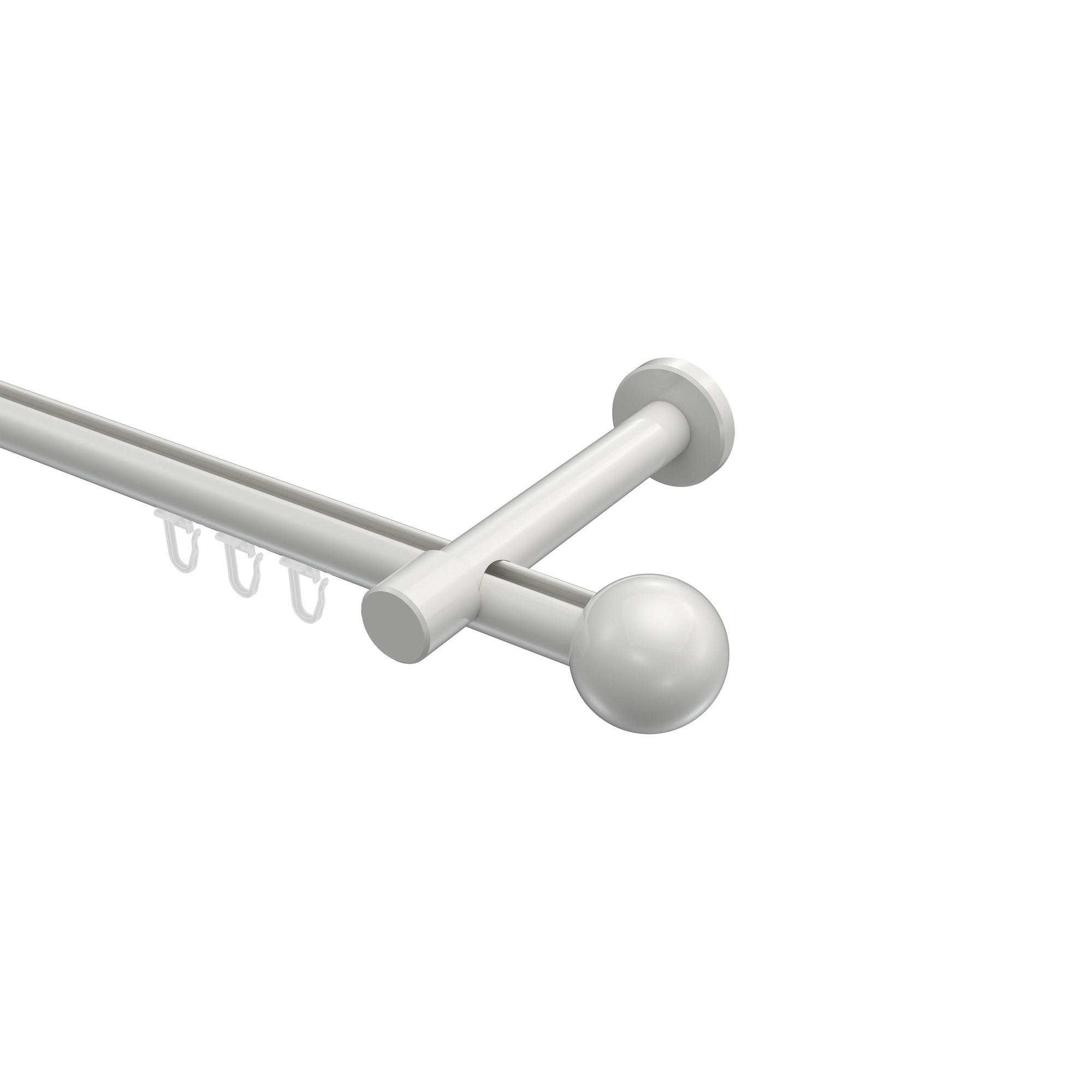 GARDINENSTANGE INNENLAUF Prestige Luino 540 cm (geteilt in 3 x 180 cm), 1-läufig, 20 mm Ø Weiß - Weiß, Metall (540cm) - INTERDECO
